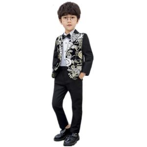Kids Formal Suits for Weddings Piano Performance Host Boys Blazer Pants Bowtie 3pcs Clothing Set Children Outfits Tuxedo Costume6328079