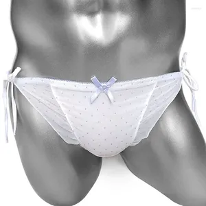 Underpants Lolita Sissy Brief Panties Sexy Lingerie Lace-up Glitter Dot Bowknot Briefs For Men Underwear Crossdress