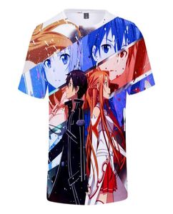 Japan Anime Sao Sword Art Online Cosplay Cosplay Kirigaya Kazuto Kirito Asuna Yuuki Asuna 3D Print Short Sleeve T Shirt Men6522872