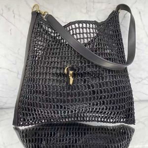 Stylishyslbags Designer Väskor Luxur Design Kvinnor flätad raffia halmväska stor kapacitet casual tote handväska ihålig sommarstrandsemester axelväska
