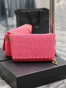 7A Luxury fashion design women's straw craft chain bag super texture unique craft braided metal chain casual all-in-one crossbody bag