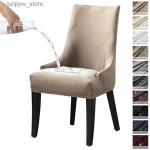 Stollekläder 1PC Matstolskydd Stretch High Back Sloping Chairs Slipcover Elastic Seat Covers Washble for Office Party Home Decor L240315