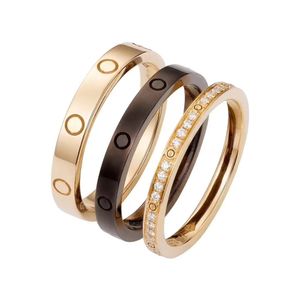 Love Rings Womens Designer Ring Par Jewelry Band Titanium Steel With Diamonds Casual Fashion Street Classic Gold Silver Rose