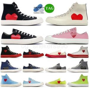 New High Top Vintage Commes Des 1970s Canvas Shoes Womens Mens All Star Classic 70 Chucks Taylors Low Multi-Heart Flat Trainers Sports Sneakers