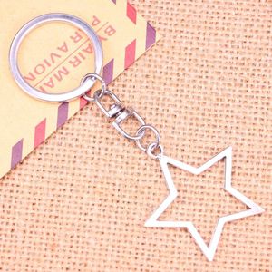 Portachiavi 20 pz Portachiavi di Moda 37 35 Mm Hollow Star Pendenti con gemme e perle Uomini FAI DA TE Gioielli Auto Portachiavi Titolare Anello Ricordo Per regalo