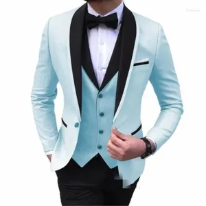 Herrdräkter mode senaste kappa byxa designer rosa män passar smal passform brudgum tuxedo 3 -stycken skräddarsydd bröllop prom blazer set