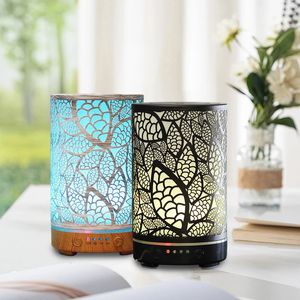 Aroma Diffuser Room Fragrance Essential Oil Humidifier Leaf Smart Home Appliances Mist Maker Colorful Decor with LED Lights 240301