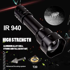 Outdoor Lighting Mini Self-Defense Zoom LED Strong Light Long-Range Charging Telescopic Infrared Flashlight 228444