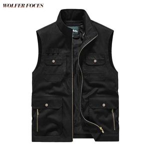 Taktiska västar Mens Summer Vest Tool Coat Black Work Motorcykel ärmlösa mesh västar Taktiska jackor Militärman Punk Rave Suit Park Man 240315