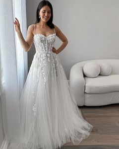 البساطة A-Line Wedding Dress Organza مع تطريز الدانتيل بلا أكمام ثوب الزفاف في Vestido de Novia