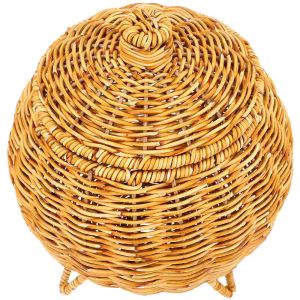 Baskets Basket Egg Storage Holder Lid Baskets Rattan Fruit Desktop Wicker Woven Weaving Container Retro Boxes Eggs Handwoven Organizer