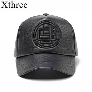 Xthree Fall Winter Leather Baseball Cap Faux Leather Winter Hat Snap Back Hat For Men Casual Cap Hat Fashion High Quality 2201152913