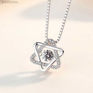 S Sier Star Pendant Statement Necklace Zircon Diamonds Women Girls Lady Elements Jewelry
