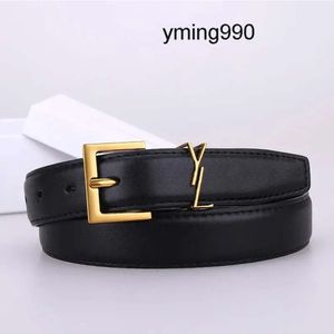 Bälten Saint Laurents YSL Desinger Belt Mens Belts Women's Belt Gold/Silver Buckle For Belt Black Leather Belt Modeklänning Kvinnor byxor Jeans 3.0 cm Bredden