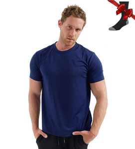 Мужская футболка из 100% мериносовой шерсти, базовый слой, мужская футболка из мериноса, мужская футболка на каждый день, 180 г, впитывающие дышащие походные носки с защитой от запаха 240315