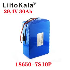 Liitokala 29.4V 30AH 18650 3000MAH 7S10P 24Vエレクトリックバイク自転車バッテリーパック7S 250W 350W 24V 30AHリチウム18650バッテリーパック