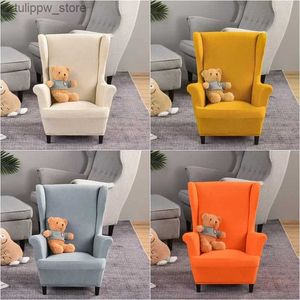 Chair Covers Kids Size Wing Chair Cover Polar Fleece Children Wingback Armchair Covers Small Size Single Sofa Slipcovers Furniture Protector L240316