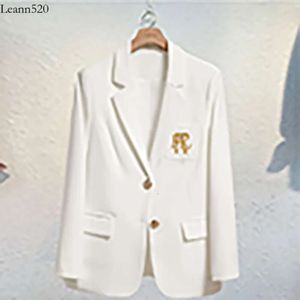 Women039s Suits Blazers 2023 Letter Embroidery Suit Jacket White Women Long Sleeve Oversized Coat Loose Blazer Office