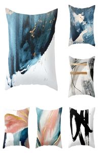 Geometric Pattern Cushion Covers Oil Painting Watercolor Cushion Cover Cotton Linen Pillow Covers OfficeHome Decoration1893208