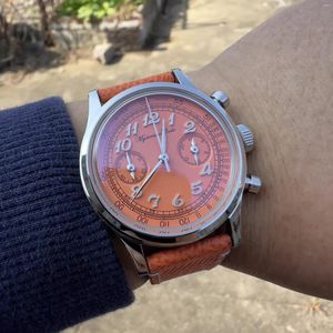 Relógios de pulso MysteriousCode 41mm Homens Assista Japão VK64 Movt Cronógrafo Relógio Bolha Curva Vidro 316L SS Relógios À Prova D 'Água 5Bar 2024