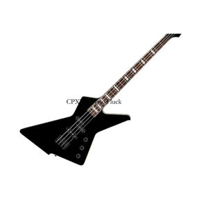 Black DTB B Destroyer Electric Bass Guitar distinkt Kroppsformer Bundna Rosewood Fretboard W White Block Inlay Medium Forks
