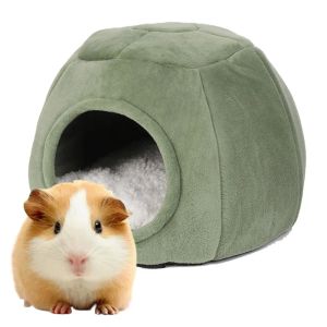 Cages Guinea Pigs Sleeping Bed Hamster Hedgehog Winter Nest Small Pet Warm Cage Cave Bed House Fleece Cusion Hide Toy Playing Habitat