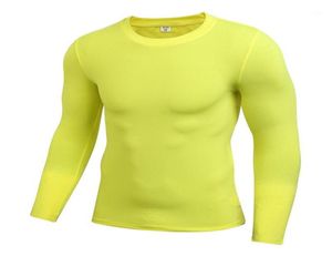 Running Jerseys Mens Quick Dry Fitness Compression Långärmad Baselager Body Under Shirt Traw Sports Gym Wear Top Outdoor18401651