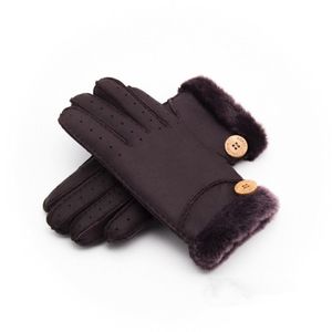 Ganz - Neue warme Winter-Damen-Lederhandschuhe aus echter Wolle für Damen, 100 % 269t