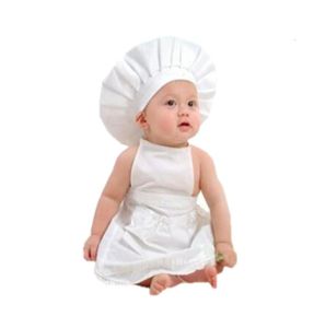 Baby Props for Pography Nowonarodzone rekwizyty Chef Costume Niemowlę Strzelanie Akcesoria Chef Hat Fartuch Zestaw kuchenny garnitur maluch czapkę 3 9951500