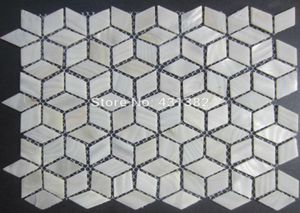 Rhombus Shell Mosaikfliesen4224Naural reinweiße Perlmuttfliesen Küchenrückwand Badezimmerwandbodenbelag78033552589674