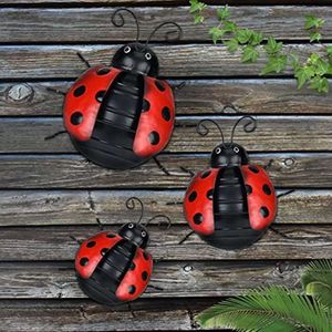 Iron Art Seven Star Ladybug Courtyard Hangers Creative Home Decoration Room Wall Insect Countryside