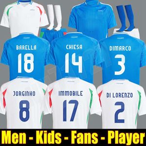 Italia FANS Player 2024 BONUCCI soccer Jerse JORGINHO INSIGNE VERRATTI men kids FOOTBALL SHIRTS CHIESA BARELLA CHIELLINI PELLEGRINI ItalyS 125 year sanniversary