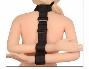 Nylon Neck Collar To Handcuffs Bondage Restraint Wrist Cuffs For Women Bdsm Slave Fetish Bondage Adult Game Erotic Sex Toys For Co5085503