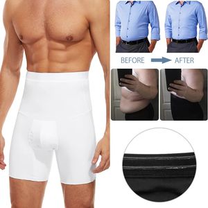 Män kropp shaper mage kontrollkomprimering shorts magen bantar formbuksbuk reducer trosor fitness boxer byxor underkläder 240315