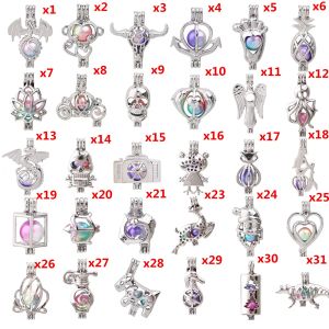 600 Designs For You choose -Pearl Cage Beads Cage Locket Pendant Aroma Essential Oil Diffuser Locket DIY Necklace Earrings Bracelet LL