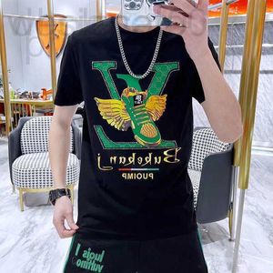 Men's T-Shirts designer Designer 2022 summer new men's European fashion brand t-slim shoes print hot drill youth short sleeve T-shirt D21X U9YJ 89TG