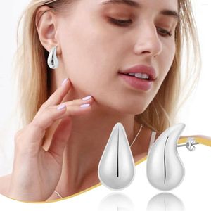 Hoop Earrings For Women Lightweight Water Drop Hollow Open Hoops Fashion Jewelry Stainless Steel Face