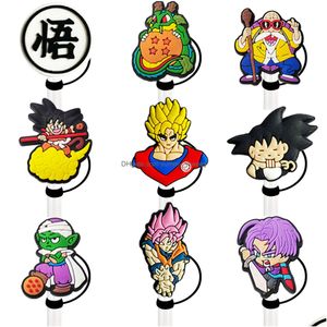 Drinking Sts 40Colors Japanese Childhood Dragon Movie Game Sile St Toppers Accessories Er Charms Reusable Splash Proof Dust Plug Decor Ot8Nn