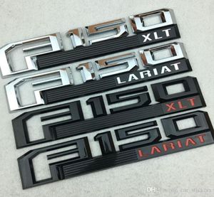 Nowy F150 Lariat XLT Emblem 3D ABS Chrome Logo Car Naklejka naklejka do bramki Drzwi do nakładania samochodu dla Ford6178776