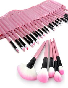 Makyaj Fırçaları Pro 32pcs Pembe Torba Çanta Kılıfı Üstün Yumuşak Kozmetik Makyaj Fırçası Seti Kiti T7018443774