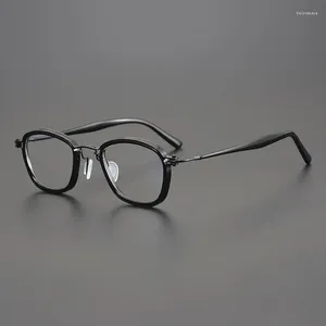 Sunglasses Frames Retro Plate Glasses Frame Ultra-light Pure Titanium Male Japanese Hand Wide Face