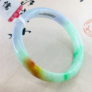 Bracciale rigido certificato Braccialetti di giada Gioielli Bracciale in pura giadeite naturale Elegante tricolore Fidanzata femminile Regali per la mamma