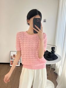 Chan CCC 2024 novas roupas de grife femininas rosa top designer camiseta feminina designer suéter feminino suéter de malha suéter feminino moda casual suéter presente