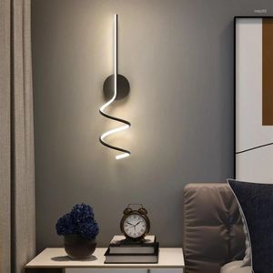 Lampada da parete in bianco e nero creativa camera da letto comodino luce minimalista studio corridoio corridoio soggiorno TV divano sfondo