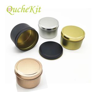 Słoiki 16pcs 100 ml aluminium świecy Jar Tin Pusta metalowa kremowa balsam do ust z pokrywką srebrną puszkę metalową pudełko na blaszane pudełko