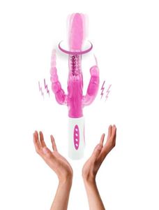 YEMA 12 Modes Vibration 4 Funktion 360 Rotation Dubbel penetrationer Rabbit Anal Vibrator Sex Toys For Woman Sex Products S10189950749