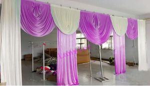 6m breda swags för Backdrop Valance Wedding Stylist Designs Party Curtain Celebration Stage Decoration Design Bakgrund Satin Drap6561235