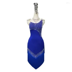 Scene Wear Professional Latin Dance Competition Clothing Ballroom Party Tassel Dress Practice Prom Costume Ladies Line Woman's