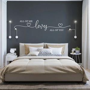 Wedding Couple Family Love Quote Wall Sticker Bedroom All of me loves You Decal Living Room Vinyl Decor 2334 240312