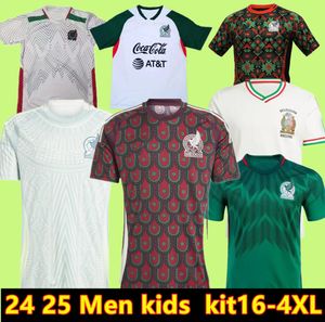 2024 2025 Mexiko-Fußballtrikot H. LOSANO CHICHARITO G DOS SANTOS 24 25 Fußballtrikot-Sets Herren-Kinder-Set MEXIKANISCHE Uniform